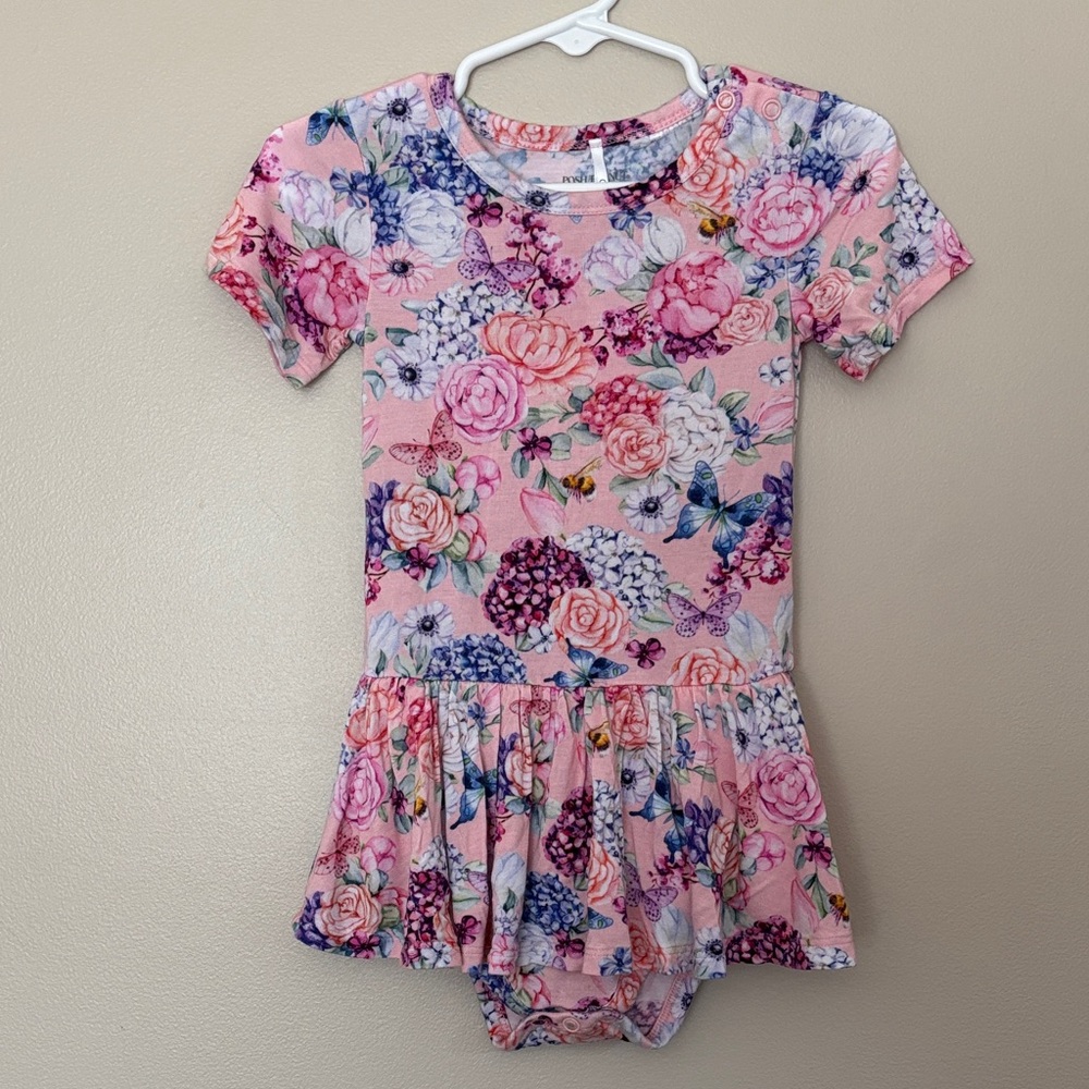 Posh Peanut floral twirl skirt bodysuit